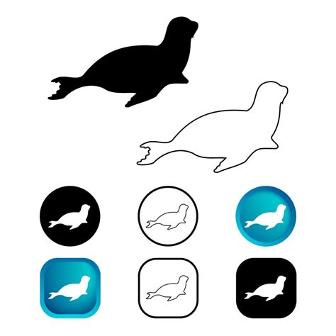 Abstract Sea Lion Icon Set 3428754 Vector Art at Vecteezy