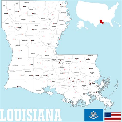 Map of Louisiana - Guide of the World