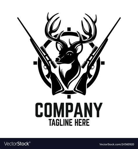 Hunting deer logo Royalty Free Vector Image - VectorStock