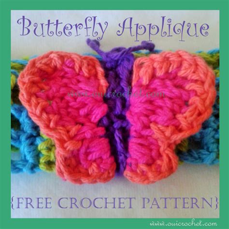 Oui Crochet: Butterfly Applique {Free Crochet Pattern}