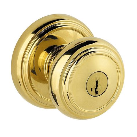 Baldwin Prestige Alcott Lifetime Polished Brass Entry Knob Featuring SmartKey-354ATK RDB L03 SMT ...