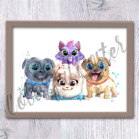 Puppy Dog Pals Print Puppy Dog Poster Wall Decor Cute Puppy Nursery Art Puppy Pals Art Kids Room ...