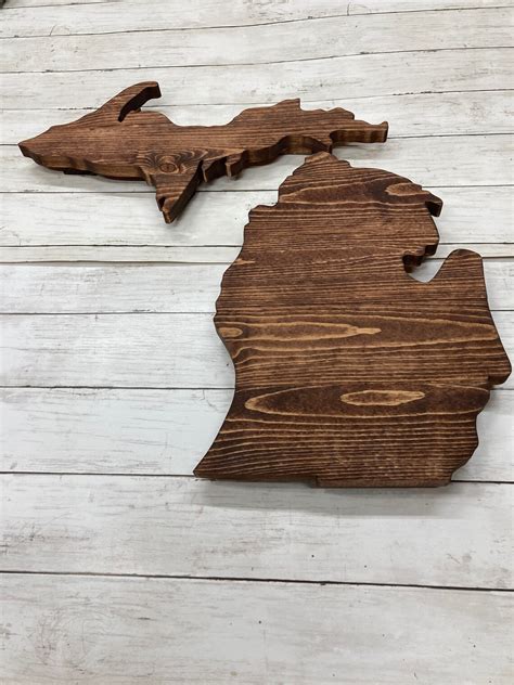 Wooden Michigan State Sign Wall Art Shaped Decor Cutout Home - Etsy