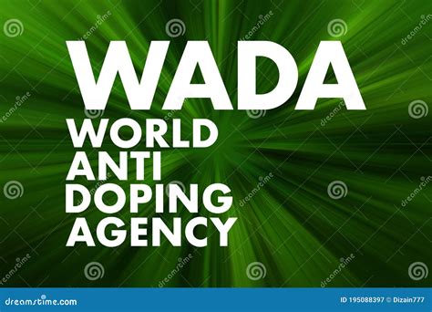 WADA - World Anti Doping Agency Acronym, Concept Background Stock ...