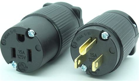 Buy Journeyman-Pro 515PC Plug & Connector Set 15 Amp 120-125 Volt, NEMA 5-15P + 5-15C, 2Pole ...