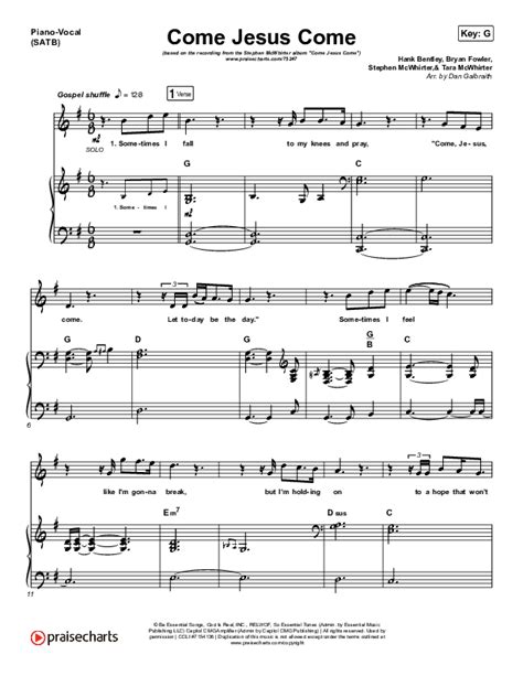 Come Jesus Come Sheet Music PDF (Stephen McWhirter) - PraiseCharts