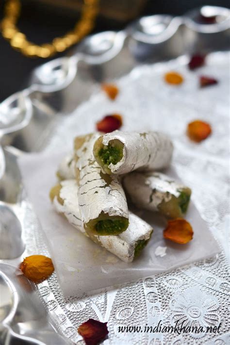 Indian Khana: Kaju Pista Roll | Kaju Pista Roll Recipe | Diwali Sweets Recipes