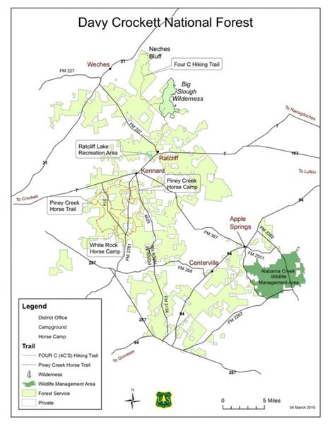 Davy Crockett National Forest - Maplets - Crockett Texas Map ...