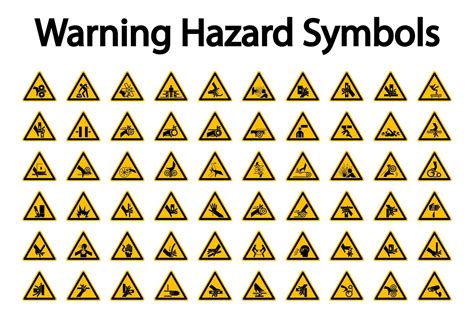 Triangular Warning Hazard Sign Set 693718 Vector Art at Vecteezy