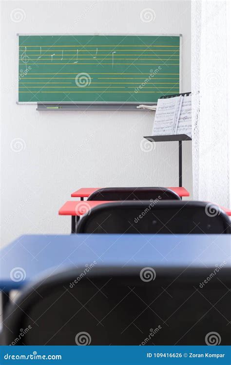 Greenboard in Modern Classroom for Teaching Music Stock Photo - Image of music, greenboard ...