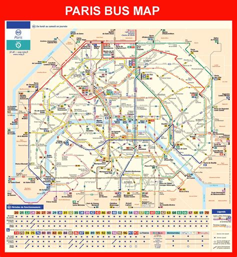 Paris bus system map - Map of Paris metro and street (Île-de-France ...