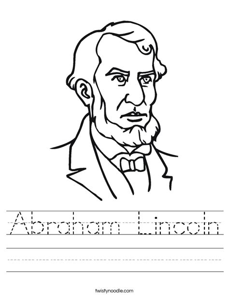 Abraham Lincoln Worksheet - Twisty Noodle