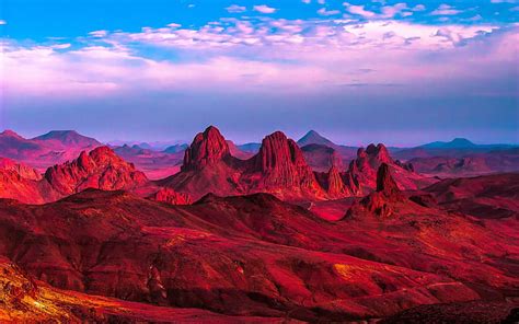 HD wallpaper: Algeria, Africa, red desert, mountains, rocks, clouds ...