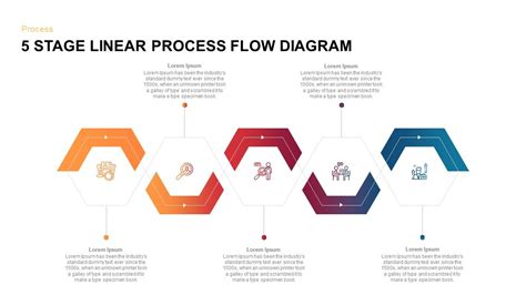 5 Steps Linear Process Flow Diagram #PowerPointTemplates #PowerPointSlides #InfographicTempla ...