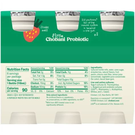 Little Chobani Probiotic Kids' Strawberry Lowfat Yogurt Drinks, 6 ...