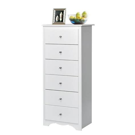 Gymax 6 Drawer Chest Dresser Clothes Storage Bedroom Tall Furniture ...