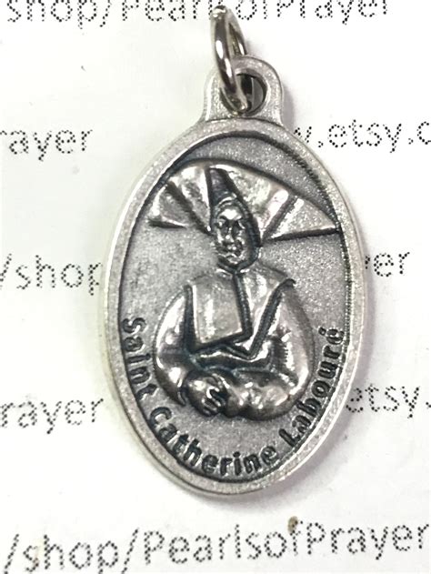 St Catherine Laboure' Medal 1 Inch Oval Silver Plated - Etsy