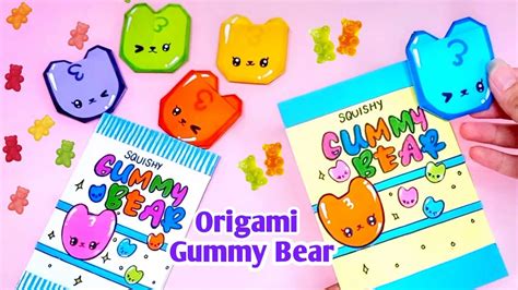 Origami Squishy Gummy bear | How to make paper squishy without glue and ...