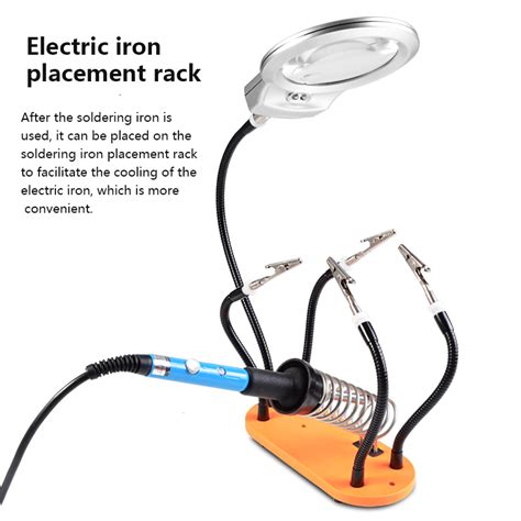 New PCB Circuit Board Soldering Iron Fixture Holder 5 Flexible Metal Arms Third Hand Soldering ...