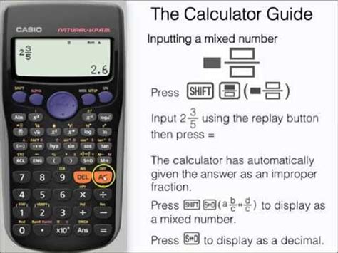 Change an improper fraction to a mixed number & input a mixed number ...