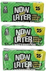 Now and Later Watermelon Flavored Candy Twenty-Four 6-Piece Bars: Amazon.ca: Grocery & Gourmet Food