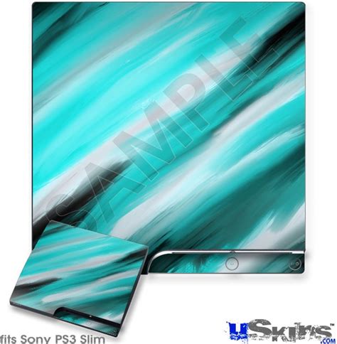 Sony PS3 Slim Console Skins Paint Blend Teal | uSkins