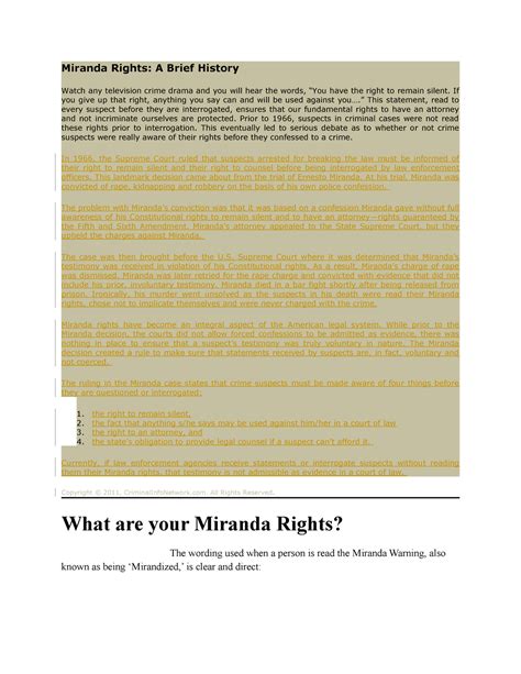 Caso Miranda-facts - essay on miranda case - Miranda Rights: A Brief ...