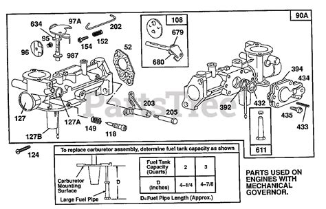 Briggs & Stratton 80202-2369-01 - Briggs & Stratton Horizontal Engine Mech. Gov. Carburetor Assy ...