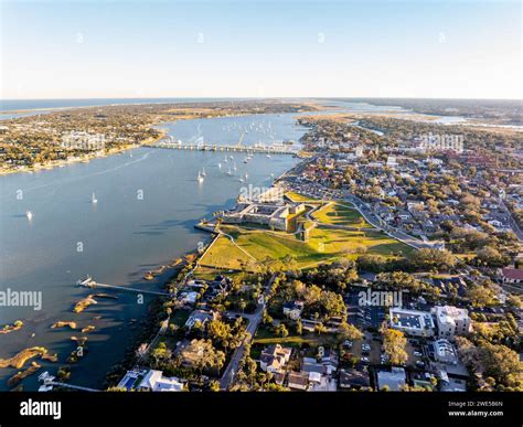 Castillo de San Marcos aerial stock image at sunset Stock Photo - Alamy