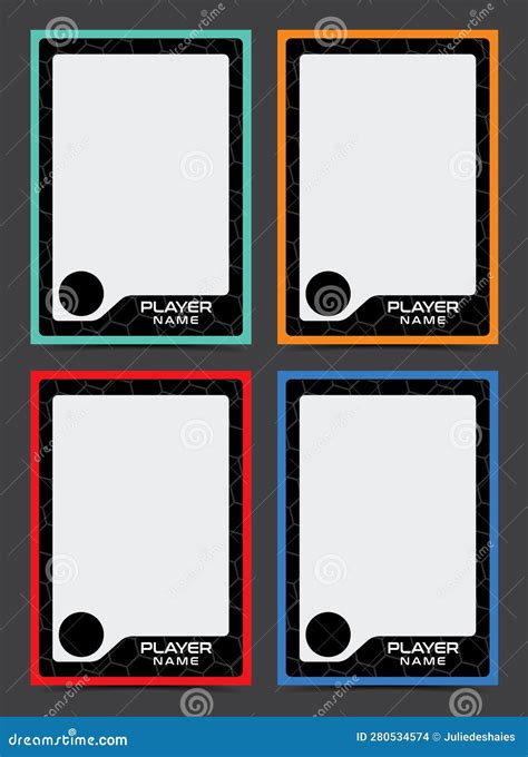 Soccer Player Trading Card Frame Border Template Stock Vector ...