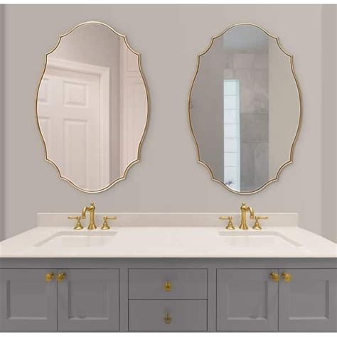 Kate and Laurel Leanna Scalloped Oval Wall Mirror - On Sale - Overstock - 31288732 | Gold mirror ...