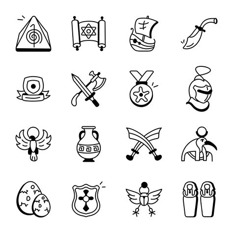 Premium Vector | A collection of icons for the game of thrones.