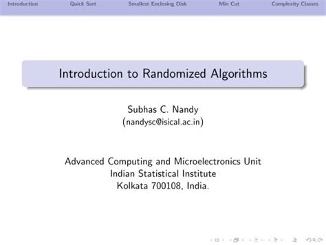 Introduction to Randomized Algorithms