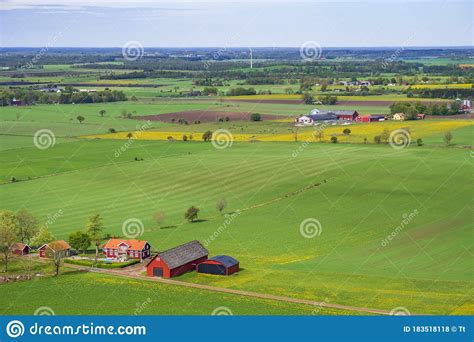 Aerial View Landscape View at a Farm with Fields Stock Photo - Image of house, cultivate: 183518118