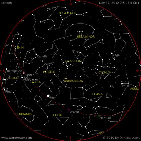 Current night sky over London - AstroViewer | Night skies, Constellations, Sky