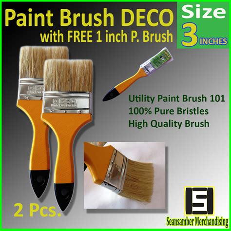 Paint Brush 3 Inches in Size 2 Pieces with FREE 1 Inch Paint Brush (1 ...