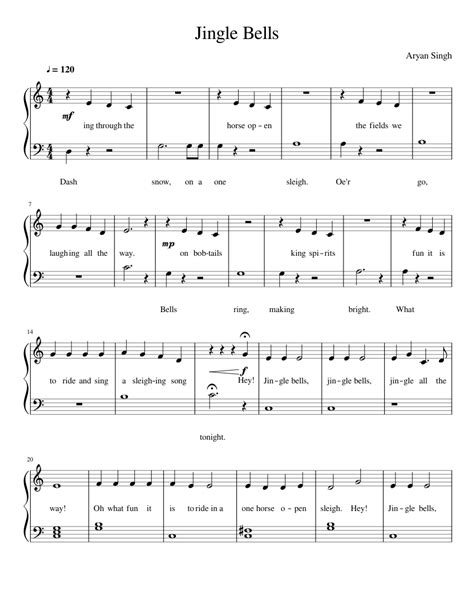 Jingle Bells Sheet music for Piano | Download free in PDF or MIDI | Musescore.com