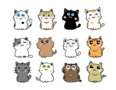 Cute cartoon cats set 1340048 Vector Art at Vecteezy