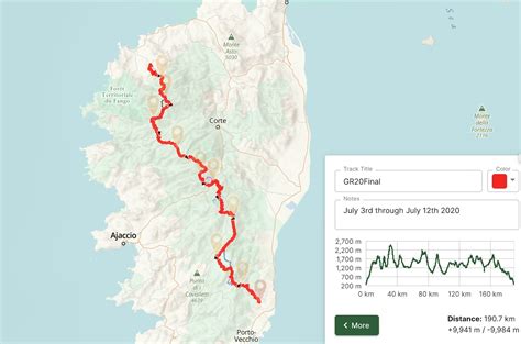 Kalorie Wange Räum den Raum auf gr20 corsica route map Verteiler ...