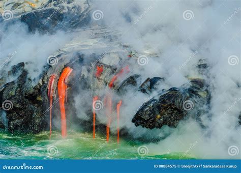 Kilauea Volcano Lava Flow stock image. Image of rock - 80884575