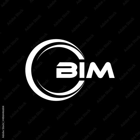 BIM letter logo design with black background in illustrator, vector logo modern alphabet font ...