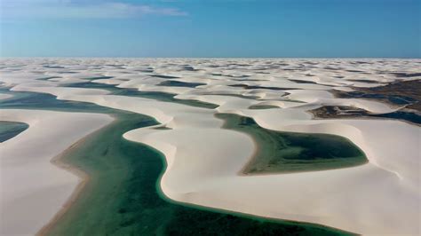 Scenic Sand Dunes At Lencois Maranhenses Stock Footage SBV-347361331 ...