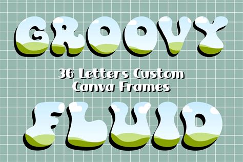 Custom Canva Frames Groovy Fluid Font Graphic by Tamawuku · Creative Fabrica