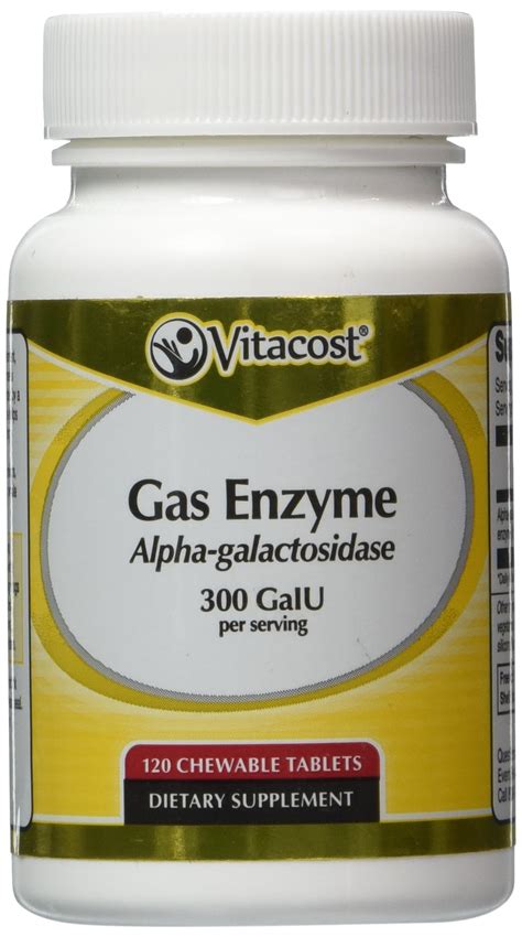 Galleon - Vitacost Gas Enzyme Alpha-galactosidase -- 300 GalU Per Serving - 120 Chewable Tablets