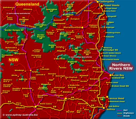 Northern Rivers Map, NSW