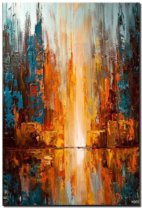 bunte Stadt beleuchtet abstraktes Malereispachtel - painting - # | Modern art paintings abstract ...