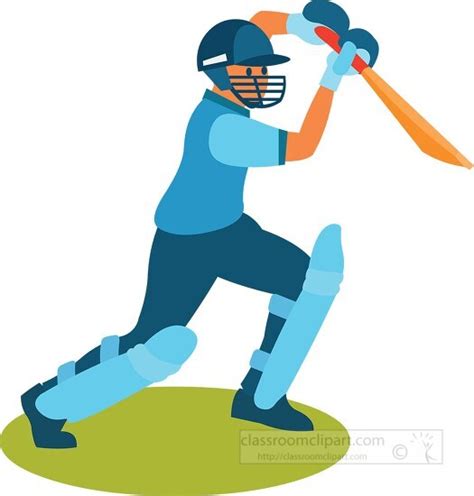 Cricket Clipart-Cricket batter wearing prtective gear Clipart