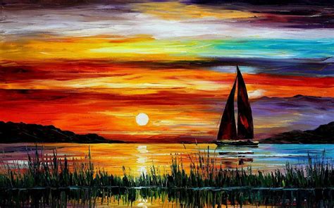 50 Beautiful Sunrise Sunset and Moon Paintings for your inspiration ...