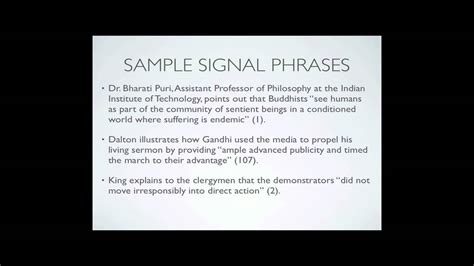 Signal Phrases & Parenthetical Citation - YouTube