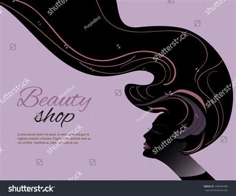 Silhouette Beautiful Girl Long Hair Vector Stock Vector (Royalty Free ...